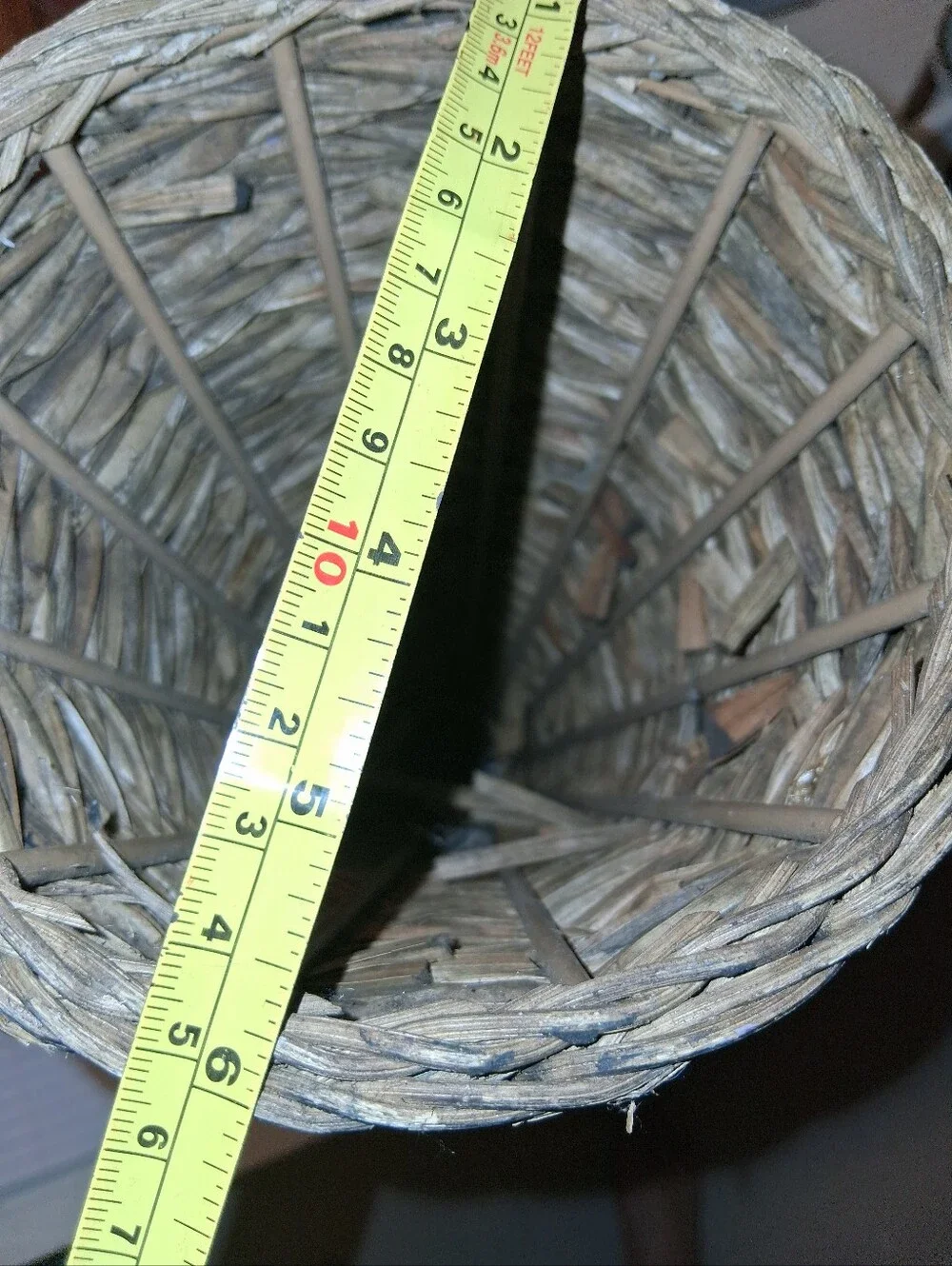Woven Seagrass Pillar Candle Holder - Black
